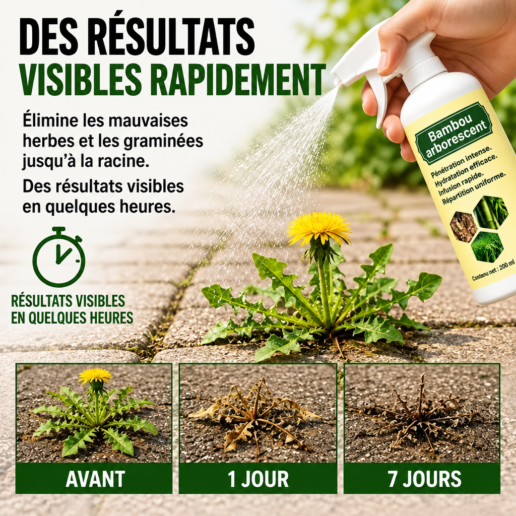 Soldes 2026✨ – Désherbant naturel à action rapide contre les mauvaises herbes et les graminées