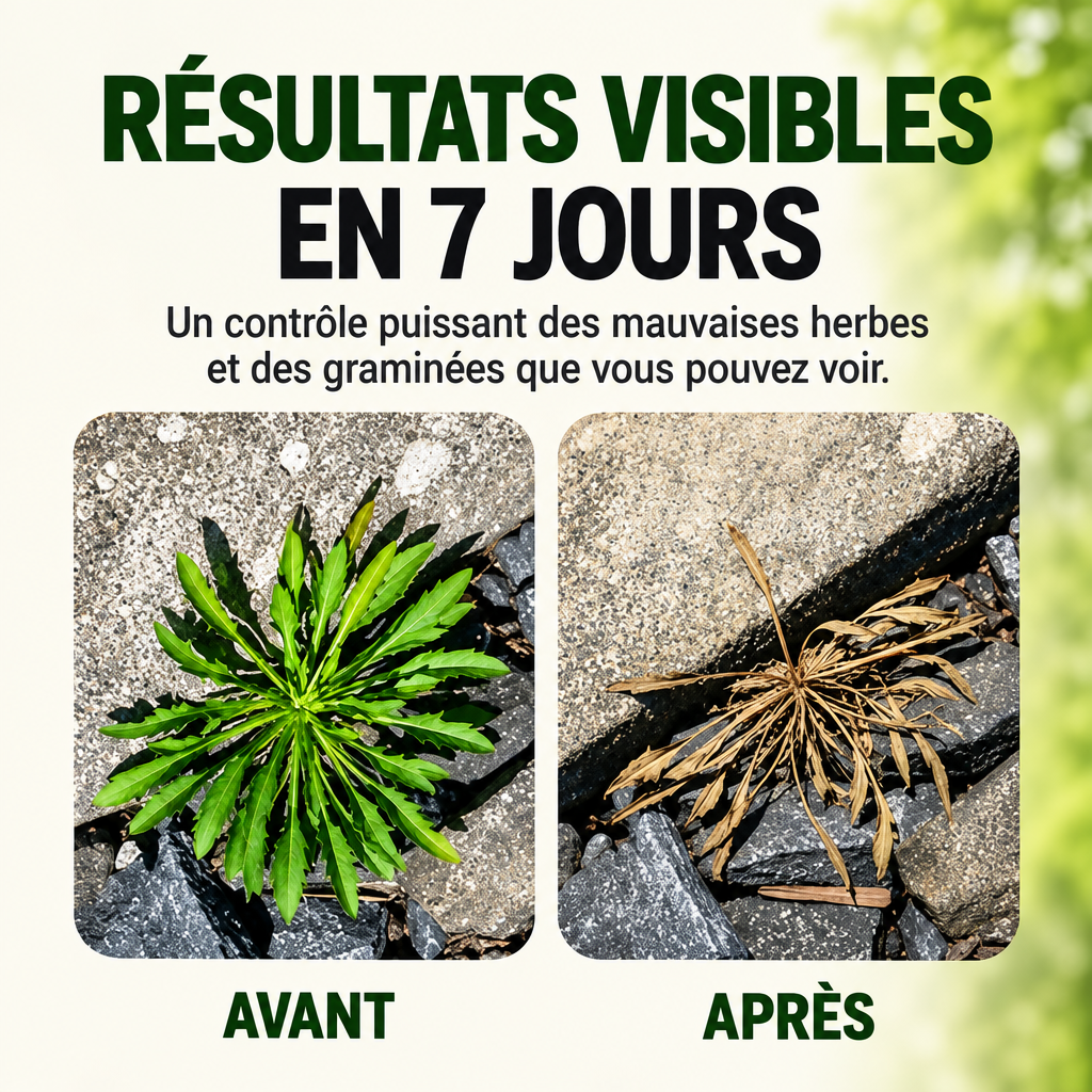 Soldes 2026✨ – Désherbant naturel à action rapide contre les mauvaises herbes et les graminées