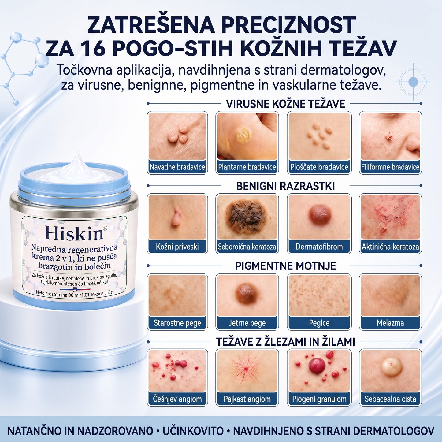 𝐇𝐢𝐬𝐤𝐢𝐧® 2-v-1 napredna negovalna krema za kožo – za nežno nego kožnih izrastkov, bradavic in vidnih kožnih nepravilnosti